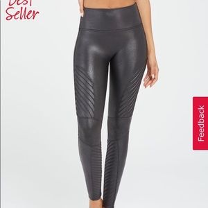 SPANX Faux Leather Moto Leggings